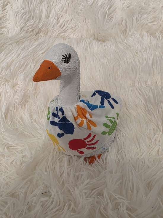 PorchaGeese Other - 7" Desk Goose Handcrafted Colorful Hand Print Dress